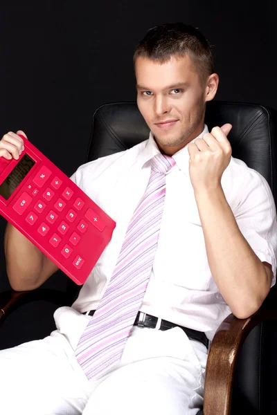 Businessman with calculator — Stock Photo, Image