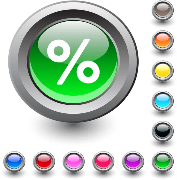 Percent round button. — Stock Vector