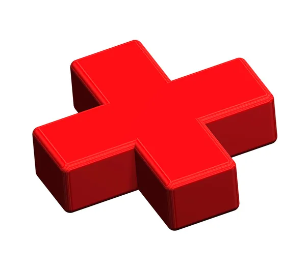 Red cross isolated on white — Stock Photo, Image