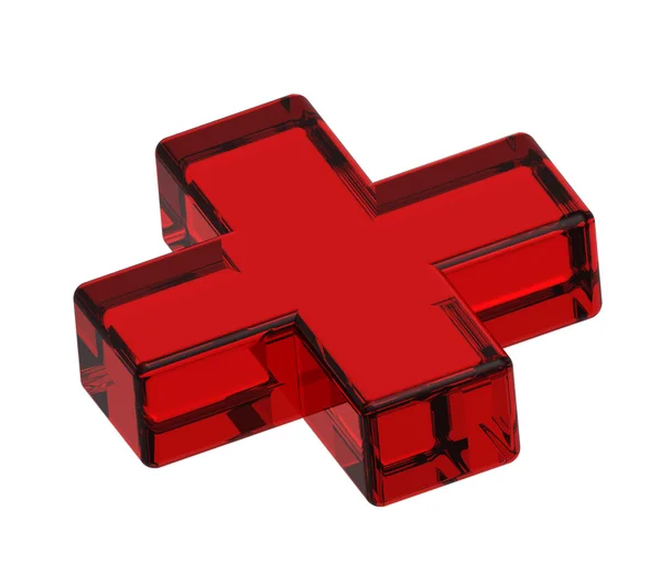 Red cross isolated on white — Stock Photo, Image