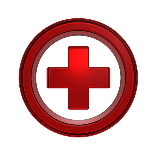 Red cross in the circle — Stock Photo, Image