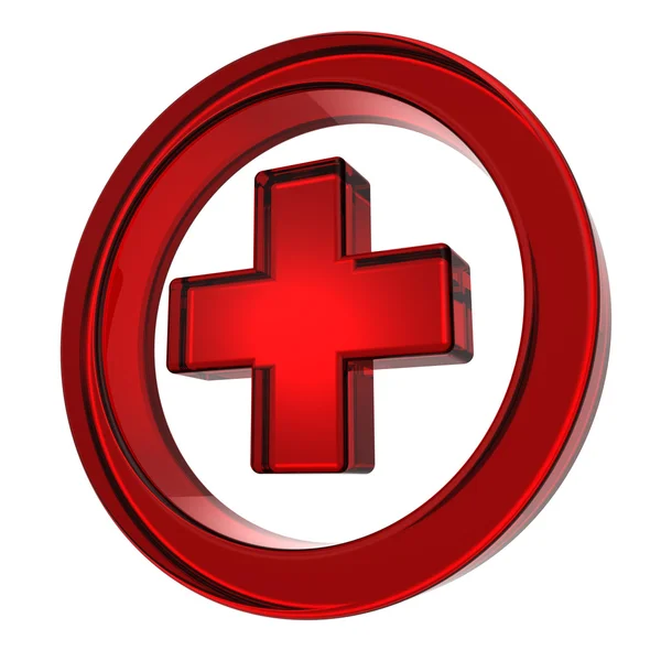 Red cross in the circle — Stock Photo, Image