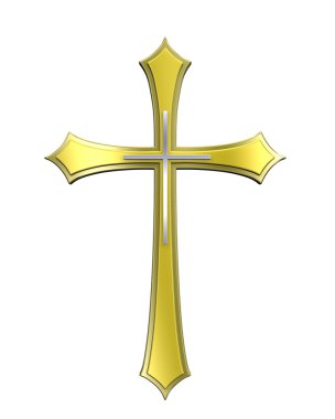 Gold Christian cross clipart