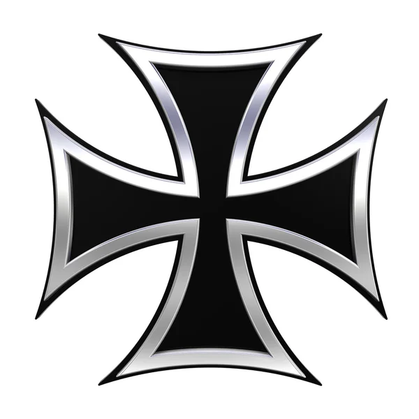 Silber Chopper Kreuz isoliert auf weiß — Stockfoto