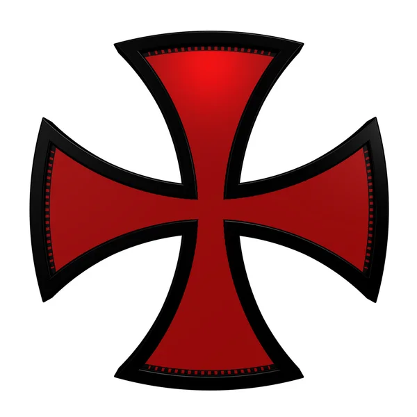 Rotes Häckselkreuz isoliert auf weißem — Stockfoto