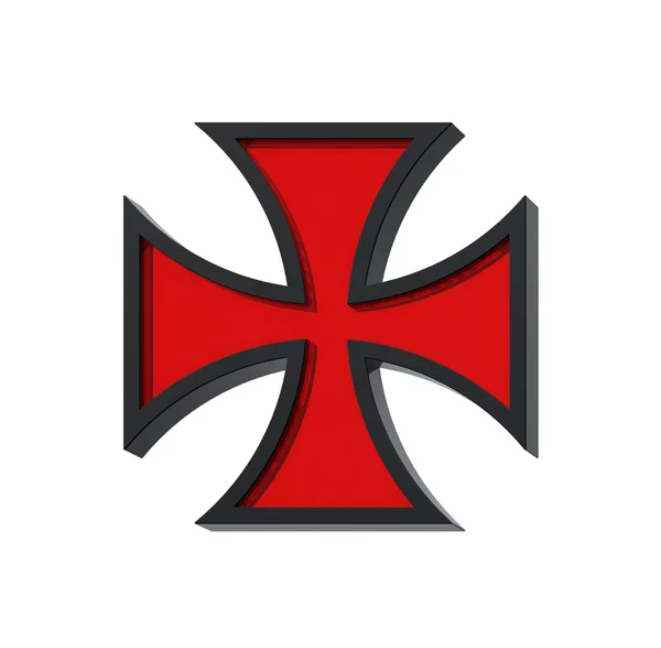Croix d'hachoirs rouges isolée sur blanc — Photo