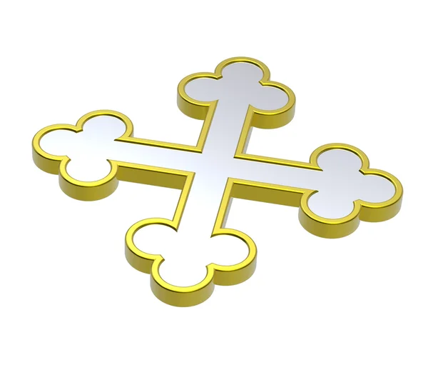 Cromo con marco de oro cruz heráldica — Foto de Stock