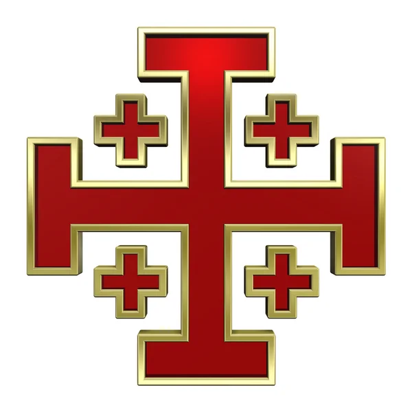 Rood met goud frame heraldische Kruis — Stockfoto