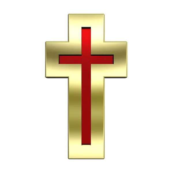 Altın Çerçeve Hıristiyan çarpı yakut — Stok fotoğraf