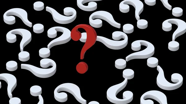 White question marks with red one. — Stock Photo, Image