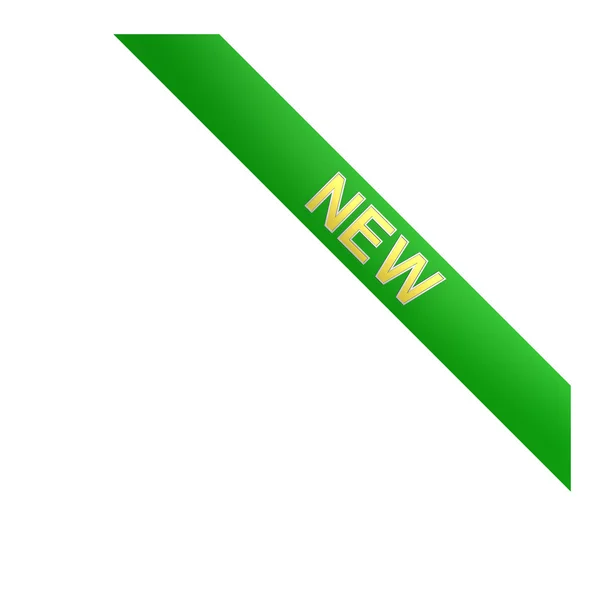 Yeni köşe etiket yeşil — Stok fotoğraf