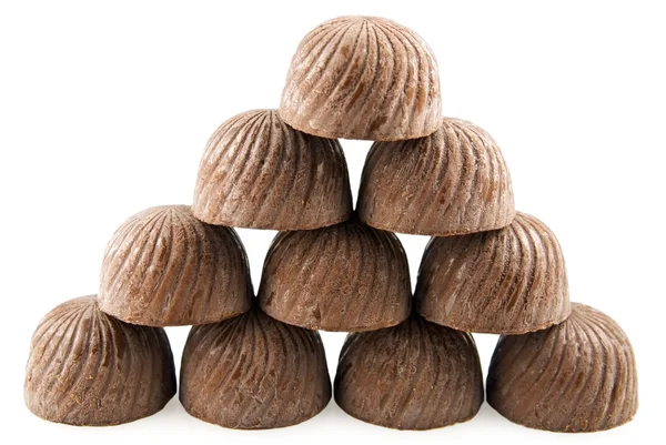 Pyramid from chocolate sweets — Stock Photo, Image