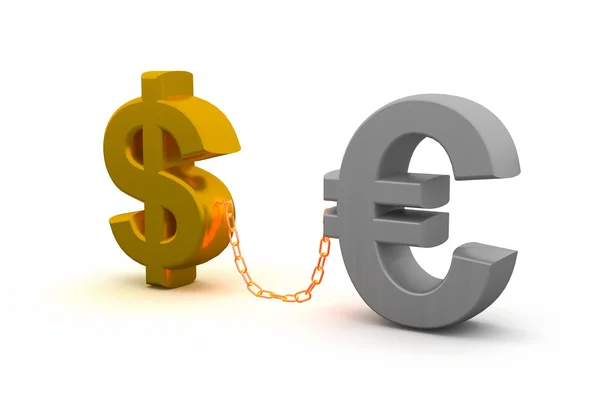 Dólar y euro —  Fotos de Stock
