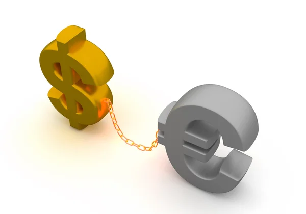 Δολάριο και ευρώ — Φωτογραφία Αρχείου