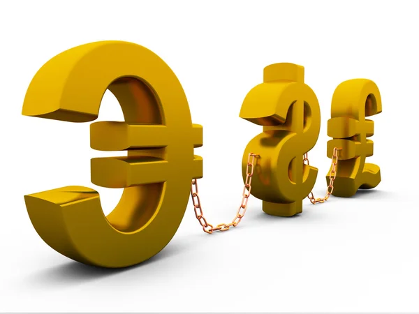 Dollar, euro en pond — Stockfoto