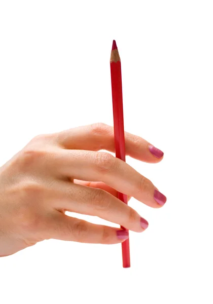 Frau hält Bleistift in der Hand — Stockfoto