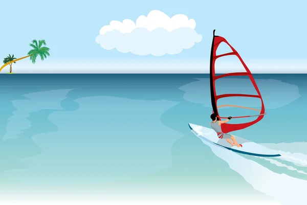 Vector windsurfista — Vetor de Stock