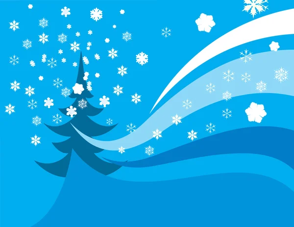 ブルー抽象的な冬の背景 — ストックベクタ
