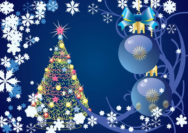 Abstract Christmas a blue background vector — Stock Vector