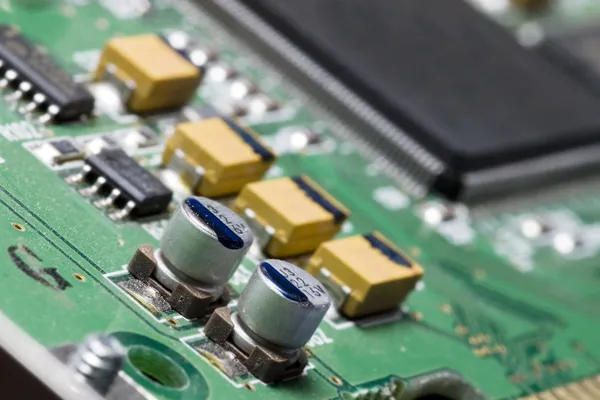 Macro of electronic components of a computer. — Stock Photo, Image
