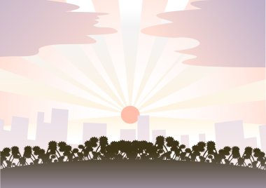 Evening city clipart