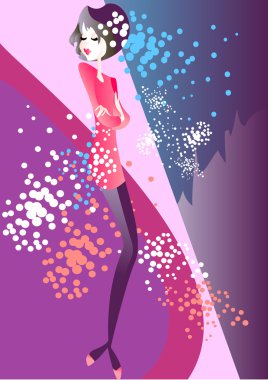 The girl at the disco clipart