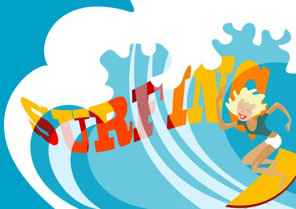 Реклама клуба серфинга — стоковый вектор