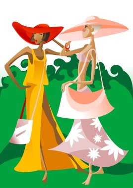 Two ladies clipart