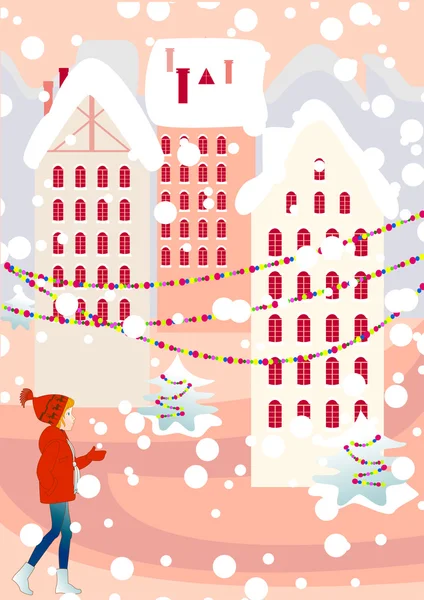 Christmas_town — ストックベクタ