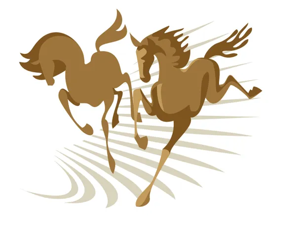 Deux chevaux — Image vectorielle