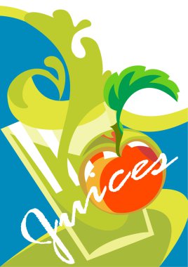 Menu of juices clipart