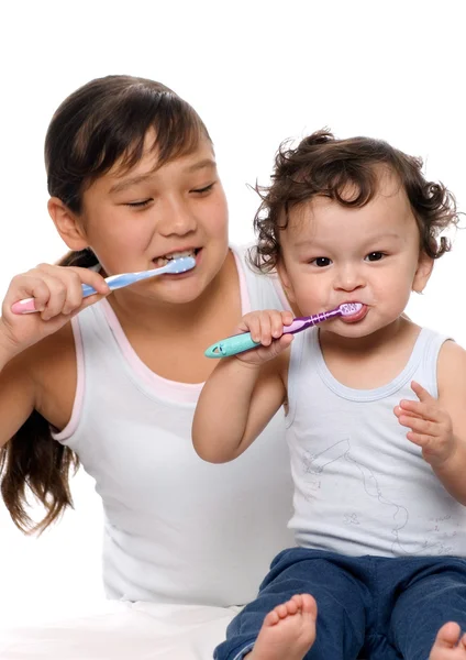 Bir dişleri temizlemek için. — Stok fotoğraf