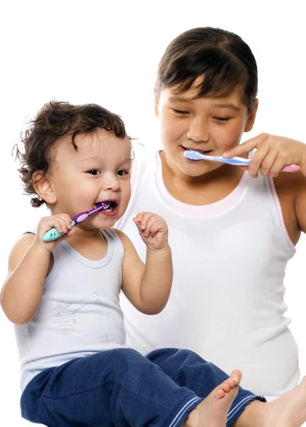 치아를 청소 하려면. — 스톡 사진