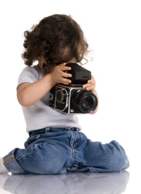 çocuk ile fotoğraf makinesi