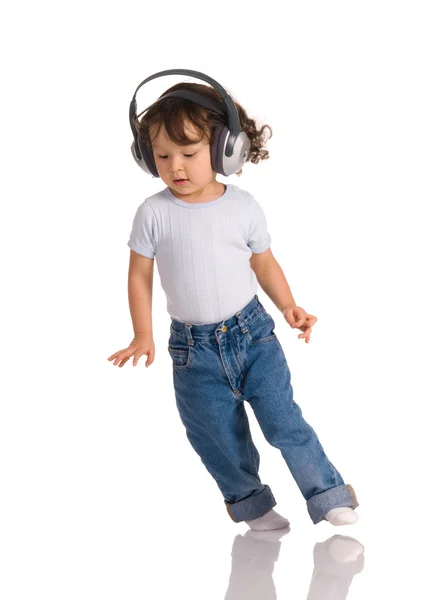Child with headphones — Stock Photo, Image