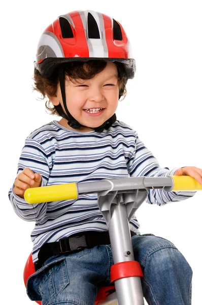 快乐骑自行车的人 免版税图库图片