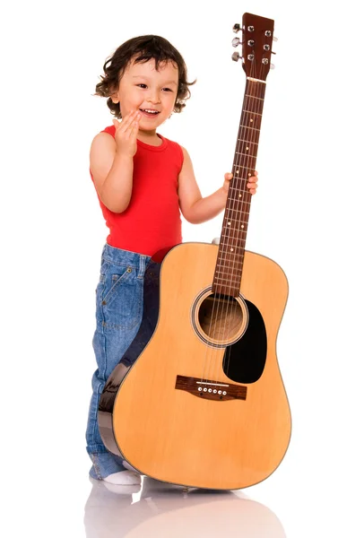 Küçük gitarist. — Stok fotoğraf