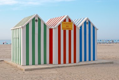 Beach huts clipart