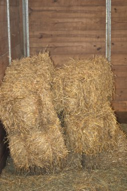 Hay Bales in a Barn clipart