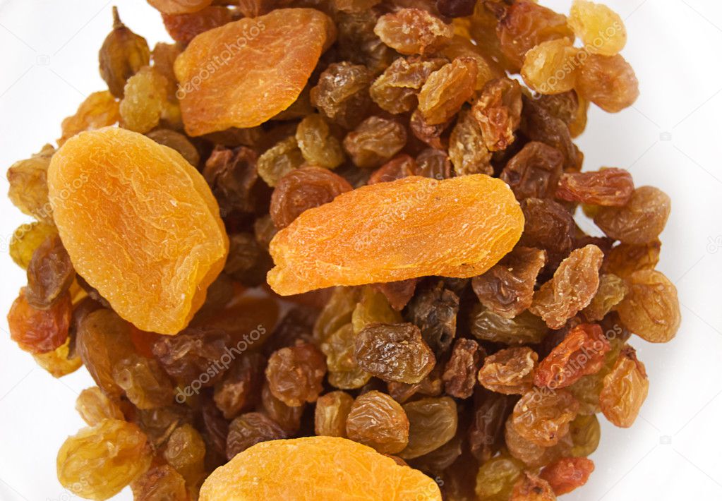Dried apricots and raisins