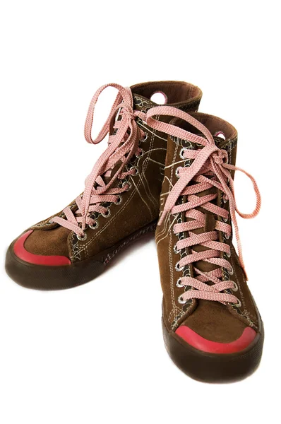 Šněrovací kožené boty — Stock fotografie