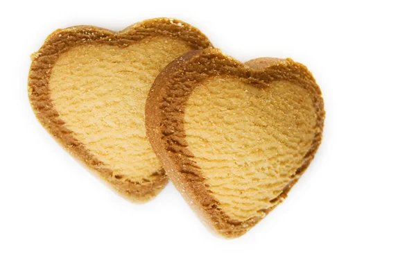 Δύο μπισκότα σε σχήμα καρδιάς — Φωτογραφία Αρχείου