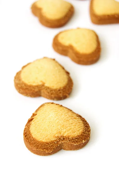 Alcuni biscotti a forma di cuore — Foto Stock