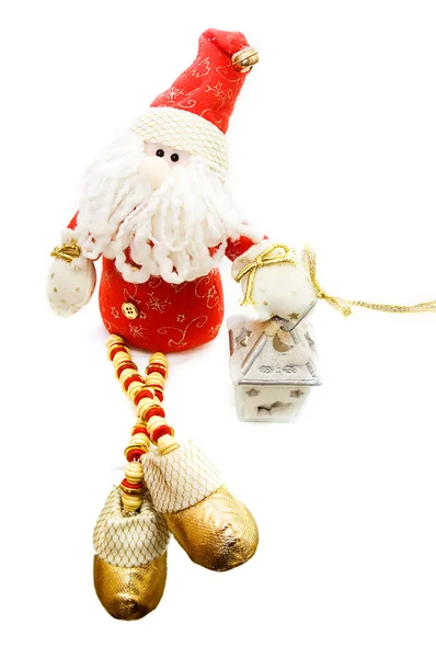圣诞老人玩具和蜡烛 — 图库照片