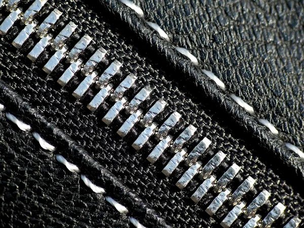 Silver zipper — Stock Photo, Image