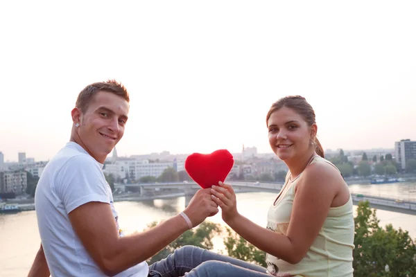 Couple with heart2 — Stock Photo, Image