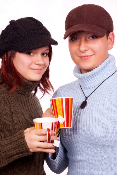 Çay ile kız — Stok fotoğraf