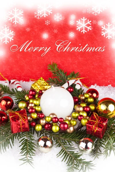 Buon Natale testo con decorazione — Foto Stock