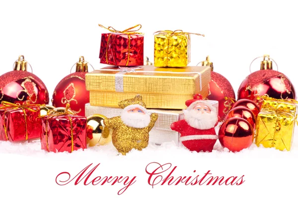 赤とゴールドのクリスマス飾り — ストック写真