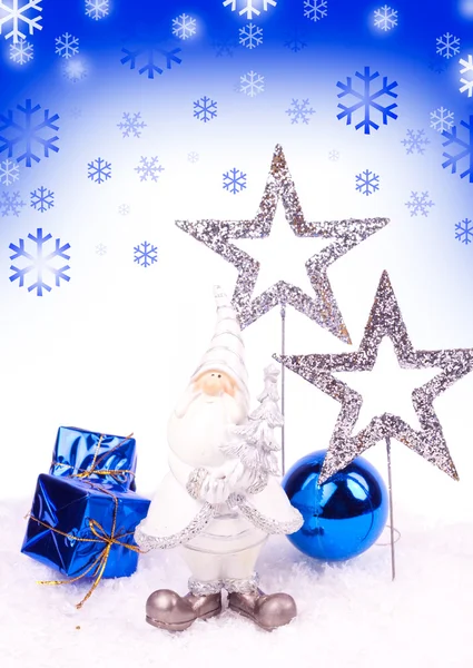 Tarjeta azul de Navidad —  Fotos de Stock
